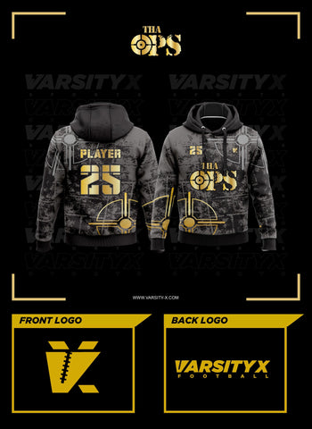 Tactical Ops Football Hoodie - Black/Gold [PRE-ORDER]